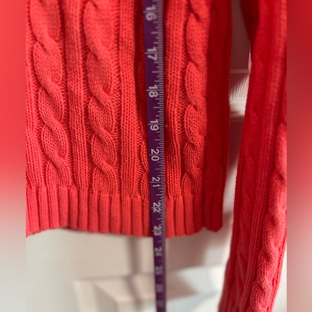 Lands End Sweater Cable Knit Crewneck Pullover Classic 100% Baumwolle (cotton) - Picture 5 of 5